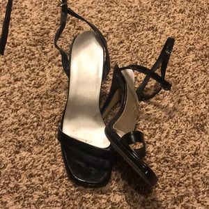 Black strappy heels